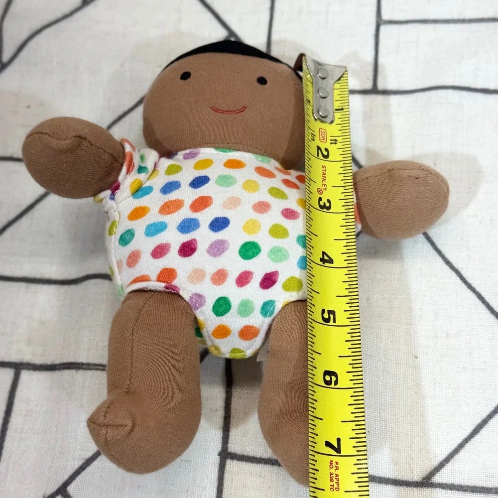 Lovevery Organic Cotton Baby Doll 7in Multicolor Polka Dot Sensory Plush Toy